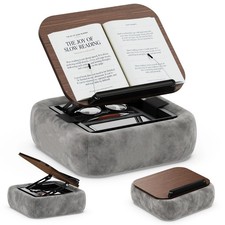 Lap Book Pillow Holder with Storage for Reading in Bed Adjustable Height picture