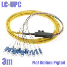 3M 12 Fiber LC-UPC Flat Ribbon Optic Single Mode 9/125 Cable Pigtail 10Ft picture