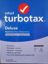 Intuit | TurboTax Deluxe 2020 | Federal Return Efile for Windows, Mac | Sealed picture