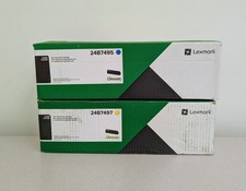 LOT OF 2 GENUINE LEXMARK 24B7497/24B7495 (C2326) TONER CARTRIDGE picture