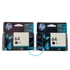 GENUINE 2-Pack HP 64 Black Ink Cartridges N9J90AN NEW SEALED BOXES picture