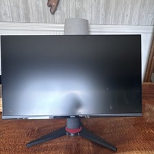 onn. 27in Flat Widescreen Monitor 16:9 Black/Red Stand DisplayPort picture