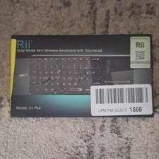 Rii X1 Plus Dual Mode Wireless Mini Keyboard w/ Touchpad, Black, QWERTY EN picture