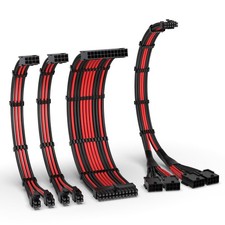 EZDIYFAB PCIE 5.0 12VHPWR Sleeved Cable Kit, 16AWG Power Supply Cable Extensi... picture