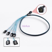Internal HD Mini SAS SFF-8643 36pin to 4 x SATA 7pin Reverse Breakout Cable 80cm picture