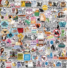 300 Pcs Funny Stickers for Adults, Sarcastic Meme 1.4 to 2.0 inches, Multi picture