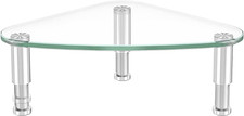 Clear Glass Computer Monitor Riser/Triangle Desktop Universal Corner Stand for C picture