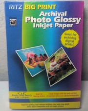 Ritz Big Print 100 pack Photo Glossy 4X6 Inkjet Paper Archival NEW SEALED B307 picture