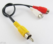10pcs 28cm 1 RCA Male to 2 RCA Female Y Splitter Audio Video Adapter Cable picture