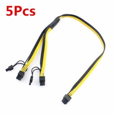5Pcs GPU Video Card Power Cable PCI-E PCIE 6Pin to Splitter 8 (6+2) Pin Adapter picture