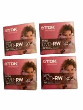 TDK Mini DVD-RW 30 Min Brand Pack of 4 New Factory Sealed picture