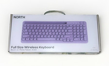 NORTH Full Size Wireless Keyboard Purple Quiet Keys Numeric Pad Stand PCWL001 picture