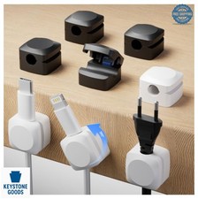 Rotatable Cord Organizer 8 Pack Self Adhesive Cable Clip Holder Desk Wire picture