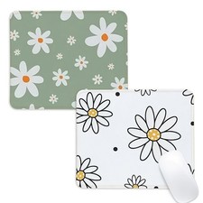 2pcs Flowers Square Mouse Pad with Non-Slip Rubber Base,Home Office Decoratio... picture