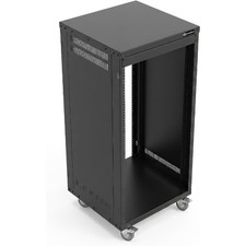 22U 19-Inch Rolling IT Server Rack 550LB Heavy Duty Open Frame with Removable picture