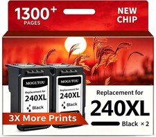 PG- 240 XL 2 Pack Black Color Ink Cartridge for Canon Pixma MG3620 MG3520 lot picture