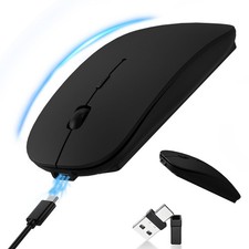 Rechargeable Bluetooth Wireless Mouse with Jiggler, Silent Slim Mouse for Mac... picture