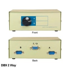 DB9 AB 2-Male 1-Female Port Switch Serial 2-way Rotary Dial Heavy Duty picture