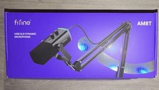 FIFINE AM8T USB Dynamic Microphone w/ Boom Arm, Mute Button, Black picture