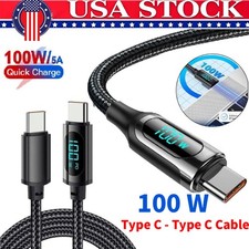 6.6 ft Type C to Type C Cable with Real-Time Power LED Display USB C Cable 100W picture