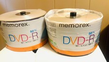 Lot (2) Memorex DVD-R 16X 4.7GB 120min 50 Pack 100 Total New Open Packing picture