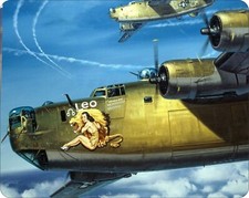 WWII Airplanes In Air B24 Bomber Mouse Pad  7 x 9 Mousepad Vintage Aircraft picture