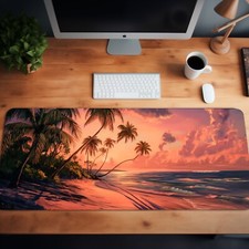 Tropical Beach Sunset Large Desk Mat Mouse Pad – 3 Sizes picture