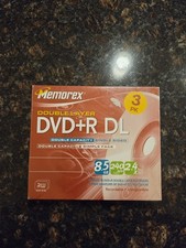 Memorex DVD+R DL 8.5 GB Double Layer Blank DVD 3 Pk NOS 2004 Sealed picture