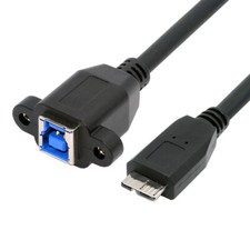 Cablecy USB 3.0 Type-B Female to USB3.0 Micro-B Male Cable Extension 5Gbps 30cm picture