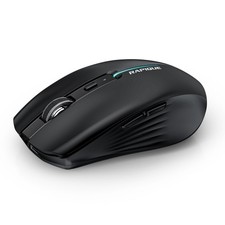 RAPIQUE Bluetooth Wireless Mouse - (BT1/BT2+USB) Tri-Mode High Black picture