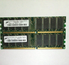 2 Used Working Pulls Micron 256mb PC2100 DDR 266 CL2.5 Memory Matching Set picture