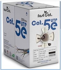 CAT5e Plenum CMP 350MHz Ethernet Cable Black 1000FT - 24 AWG SOLID BARE COPPER picture