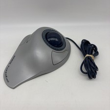 Kensington TurboRing 64660 USB Optical Trackball Mouse Silver Black Scroll Wheel picture