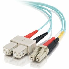 15 PACK LOT 10m LC-SC Duplex 50/125 OM4 100GB Fiber Patch Cable OFNR Aqua 33FT picture