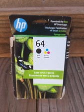 Genuine NIB HP 64 Black & Tri-Color Ink Cartridges X4D92AN Combo  Exp Apr 2027 picture