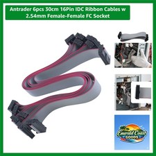 Durable 6-Pack 30cm 16-Pin Female IDC Ribbon Cables - Perfect for Monitors picture