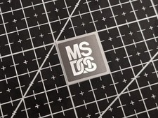 5 x Black & Silver MS-DOS Stickers For The Computer Case picture
