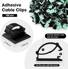 Eboot 100 Pieces Adhesive Cable Wire Clips Strong Cord Clips Wire Holders Cable  picture