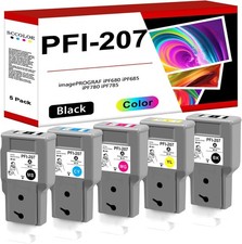 5Pck 300ML PFI-207 Ink/PFI207 Pigment Ink Tank Bundle FOR Canon PFI-207MBK PFI-2 picture