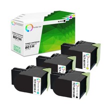 4Pk TCT 801H For Lexmark 80C1HK0 80C1HC0 80C1HM0 80C1HY0 Premium Compatible picture