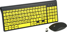 Large Print Wireless Keyboard and Mouse Set 2.4g Full Size for Visually Impaired picture