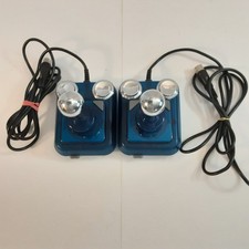 2x Competition Pro Joysticks For Commodore 16 C16 Plus/4 8-Pin Mini DIN Blue picture