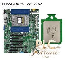 Used Supermicro H11SSL-i Motherboard With AMD EPYC 7K62 48-Core 2.6GHz CPU picture