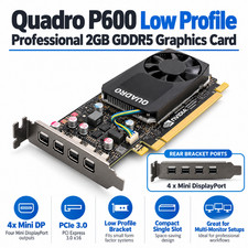 NVIDIA Quadro P600 2GB GDDR5 Low Profile Graphics Card 4x Mini DP PCIe picture