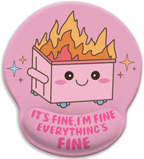 Funny Cute Mouse Pad with Wrist Rest, Dumpster on Fire Ergonomic Mouse Pads Wris picture