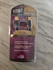 Belkin USB2 Hi-Speed USB Cable Gold Plated 24k Gold Series 6’ New Old Stock picture
