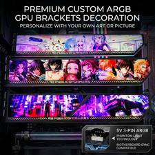 Personalized ARGB Horizontal GPU Support Bracket Graphic Card Holder Deco picture