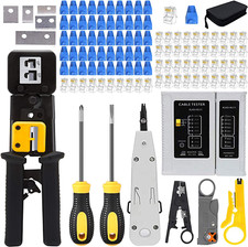 LEATBUY RJ45 Crimping Tool Kit for RJ11/RJ12/CAT5/CAT6/Cat5e, Professional Lan picture