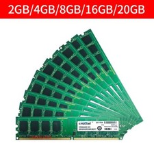 For Crucial 20GB 16GB 8GB 4GB 2GB PC2-6400U DDR2 800MHz 1.8V PC Desktop RAM LOT picture