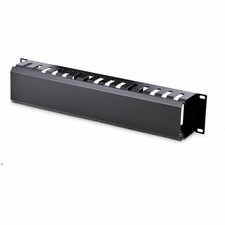 StarTech 2U Horizontal Finger Duct Rack Cable Management Panel with Cover picture